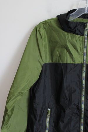 Cat & Jack Black Green Windbreaker Jacket | Youth L (12/14)