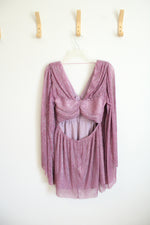 Ael Amy Enjoy Life Mauve Sparkle Minidress | M