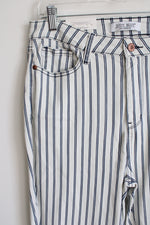 NEW Judy Blue Super Flare White Blue Striped Jeans | 13