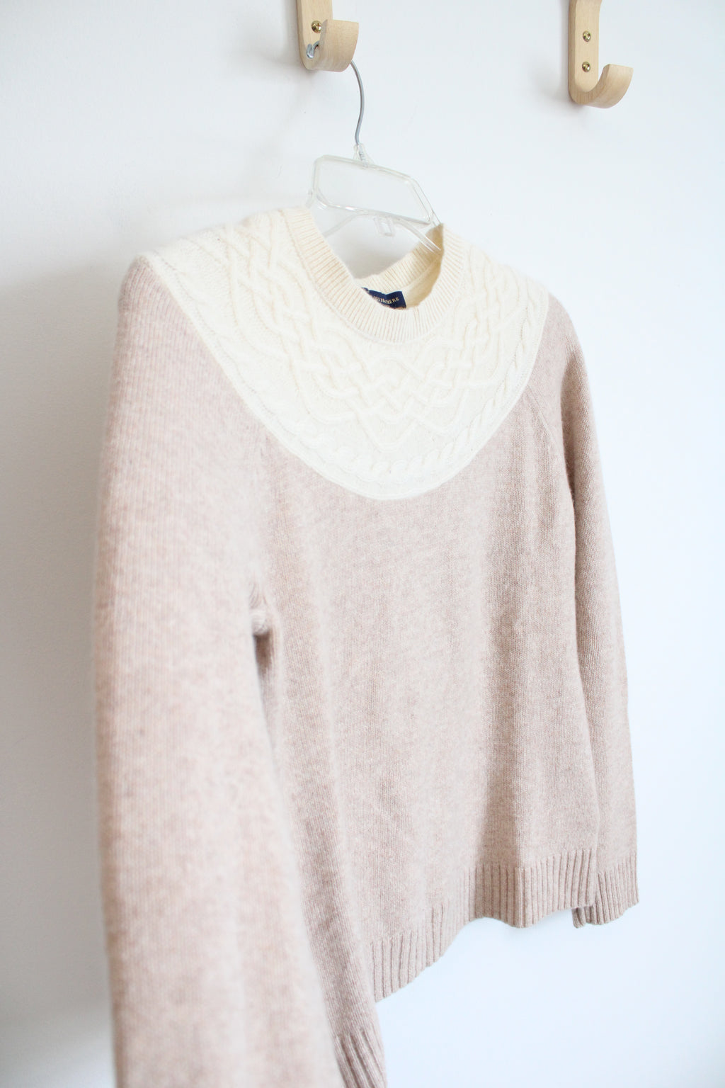 Brooks Brothers Tan & Cream Cashmere Sweater | M