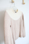 Brooks Brothers Tan & Cream Cashmere Sweater | M