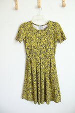 LuLaRoe Amelia Yellow and Gray Dress | XS