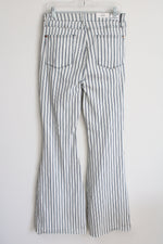 NEW Judy Blue Super Flare White Blue Striped Jeans | 13
