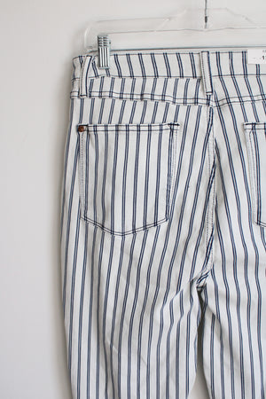 NEW Judy Blue Super Flare White Blue Striped Jeans | 13