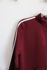 Lexington Avenue Maroon & White Stripe Full Zip Jacket | 1X