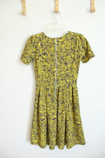 LuLaRoe Amelia Yellow and Gray Dress | XS