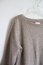 J.Jill Tan Herringbone 3/4 Sleeve Dress | L Petite