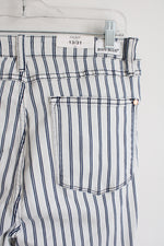 NEW Judy Blue Super Flare White Blue Striped Jeans | 13