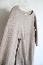 J.Jill Tan Herringbone 3/4 Sleeve Dress | L Petite