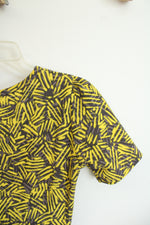 LuLaRoe Amelia Yellow and Gray Dress | XS