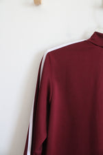 Lexington Avenue Maroon & White Stripe Full Zip Jacket | 1X