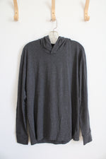 Two Blind Brothers Gray Lightweight Knit Hoodie | L