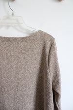 J.Jill Tan Herringbone 3/4 Sleeve Dress | L Petite