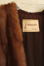 Jeanette Vintage Brown Fur Stole Cape Shrug | OSFM