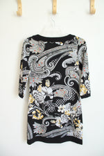 White House Black Market Black Paisley Print Dress | XXS