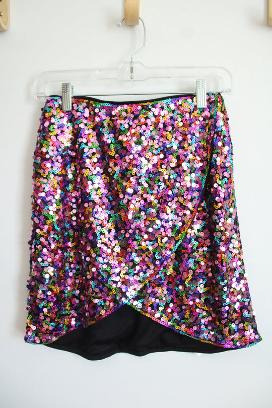 NEW Why Dress Pink Multi Sequin Skirt | S