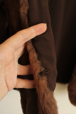 Jeanette Vintage Brown Fur Stole Cape Shrug | OSFM