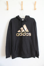 Adidas Black Camo Logo Hoodie | L