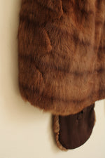 Jeanette Vintage Brown Fur Stole Cape Shrug | OSFM