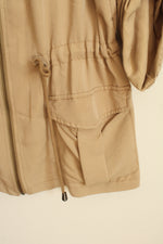 Calvin Klein Tan Full Zip Cargo Jacket with Drawstring  | S