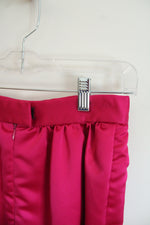 Hot Pink Split Tulip Satin Skirt | 6