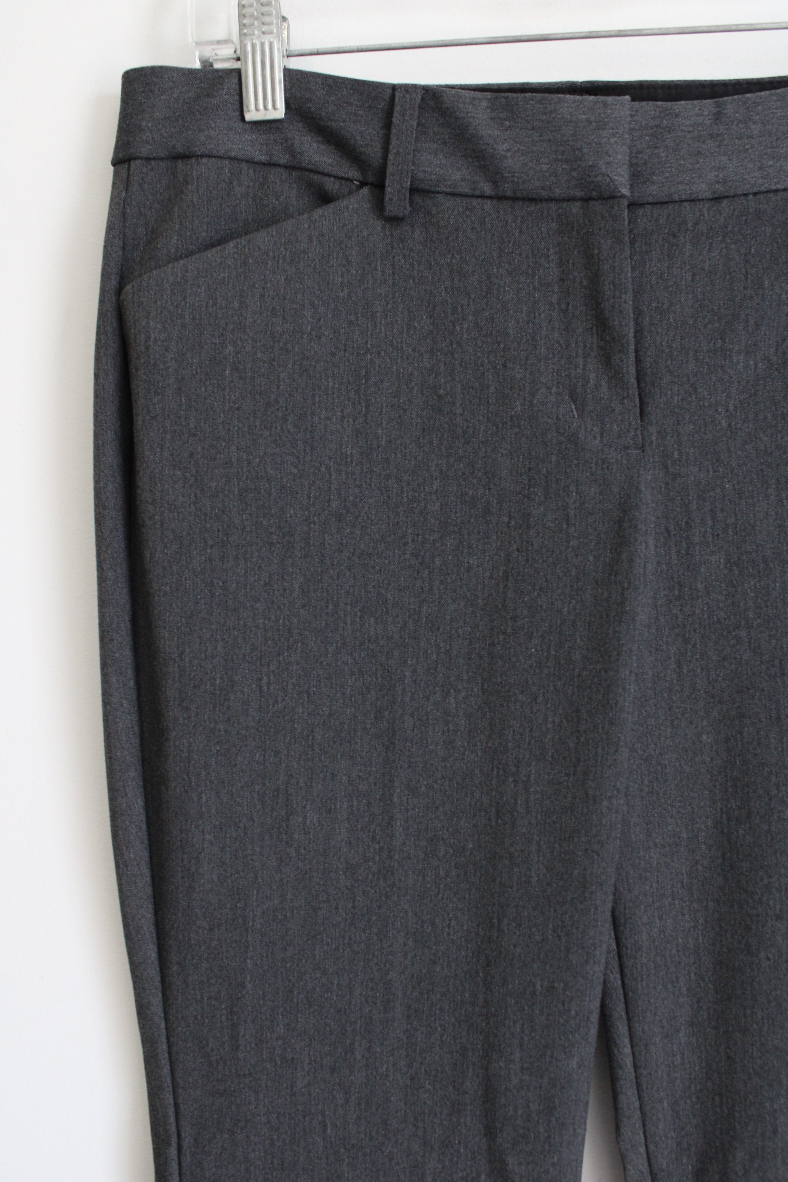 Express Editor Barely Boot Low Rise Gray Trouser Pant | 8 Short