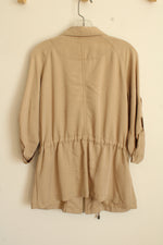 Calvin Klein Tan Full Zip Cargo Jacket with Drawstring  | S