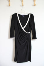 Chaps Black & White Edged Dress | L