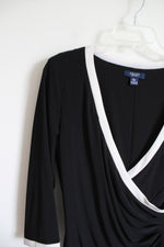 Chaps Black & White Edged Dress | L