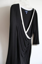 Chaps Black & White Edged Dress | L