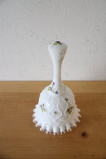 Fenton Signed Hand Painted Floral Milk Glass Bell