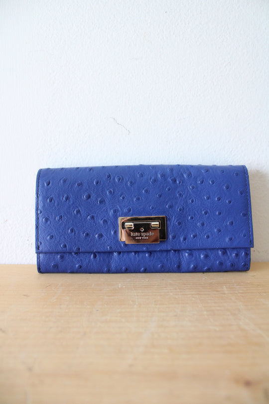 Kate Spade Blue Textured Leather Wallet