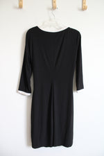 Chaps Black & White Edged Dress | L