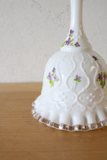 Fenton Signed Hand Painted Floral Milk Glass Bell