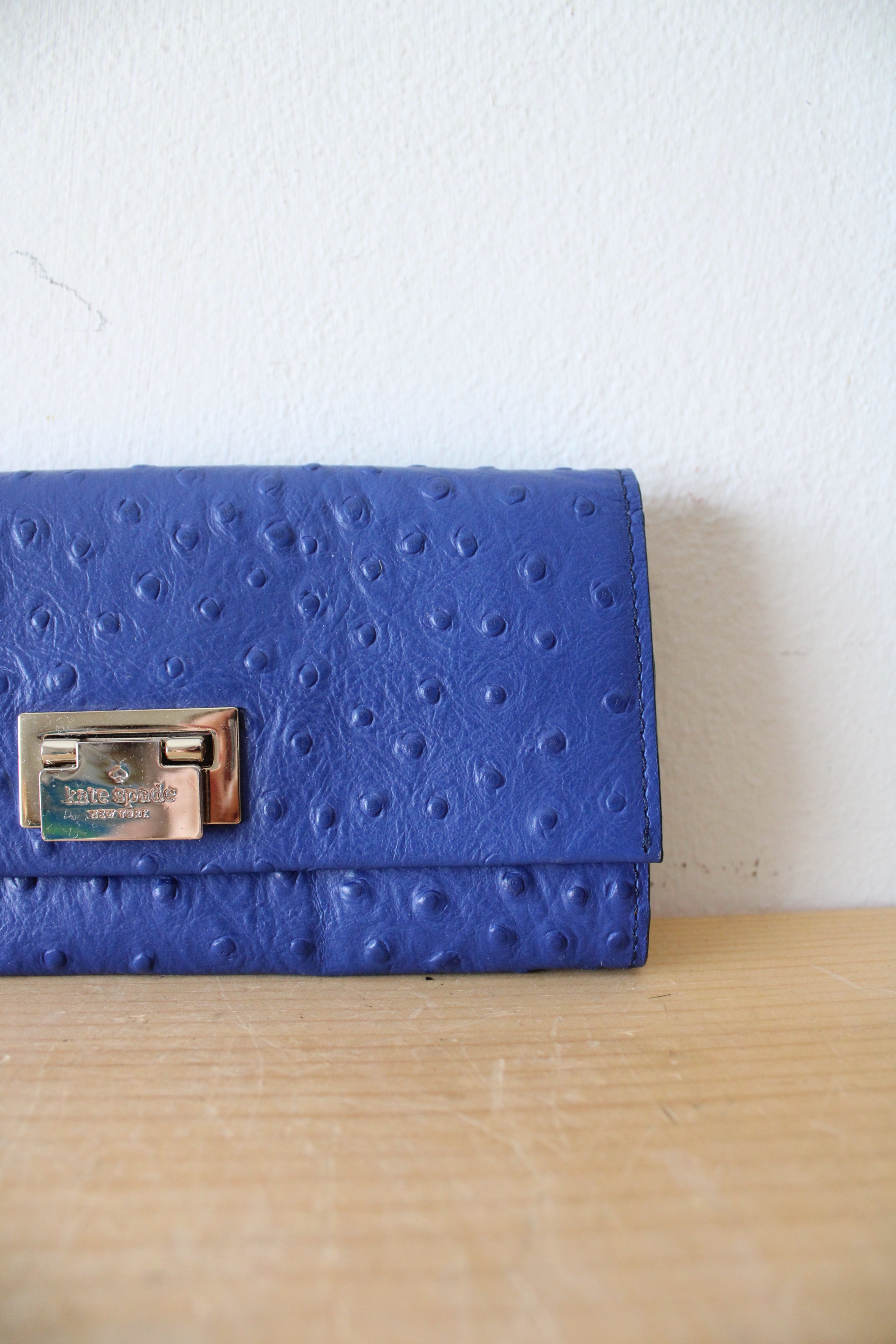 Kate Spade Blue Textured Leather Wallet