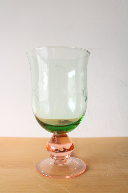 Pfaltzgraff Napoli Pink & Green Etched Iced Tea Goblet | Set Of 4