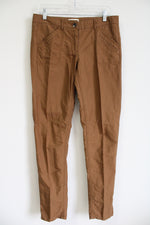 Ann Taylor LOFT Marisa Linen Blend Brown Pant | 4 Tall