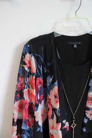 NEW Tiana B. Floral Cardigan & Black Dress | 14W