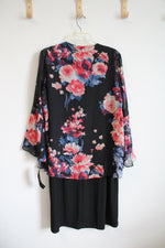 NEW Tiana B. Floral Cardigan & Black Dress | 14W