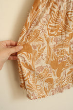 Free People Mustard Yellow Floral Printed Tunic with Crossover Straps | XS