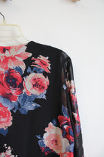 NEW Tiana B. Floral Cardigan & Black Dress | 14W