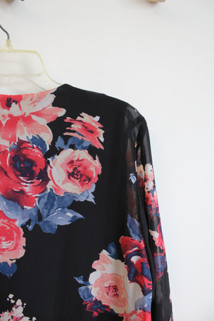 NEW Tiana B. Floral Cardigan & Black Dress | 14W