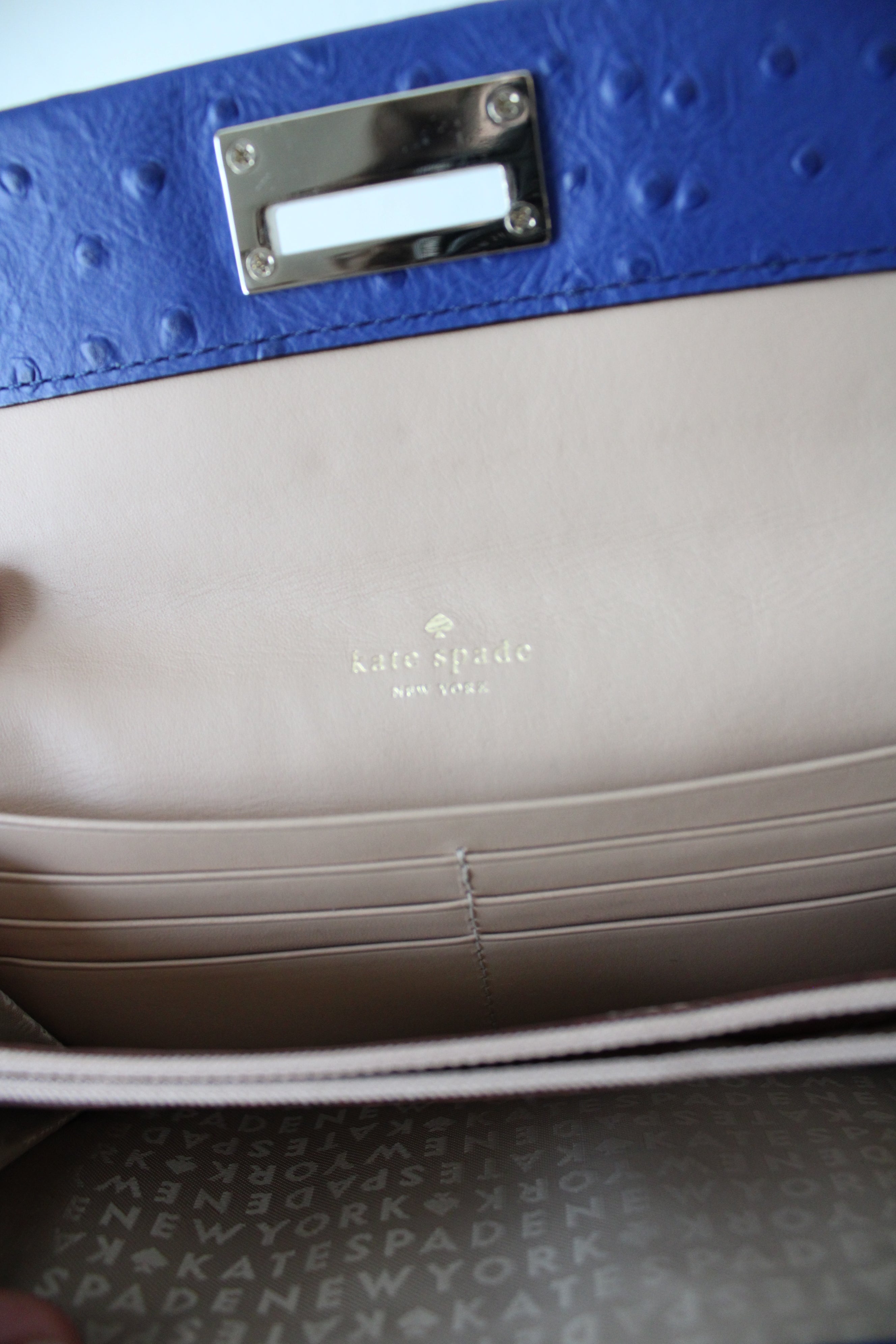 Kate Spade Blue Textured Leather Wallet