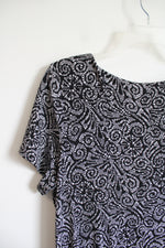 Connected Apparel Black & White Patterned Dress | 16W