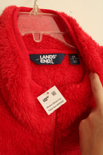 NEW Lands End Red Plush Fleece Zip Sleeveless Vest with Zippered Chest Pocket | 3XL