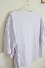 Hypedept White Graphic Crop T-Shirt Oversized Fit | L