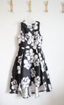 NEW Gracia Black & Gray Floral Flare High-Low Dress | S