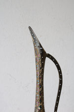 Vintage Brass Etched Pitcher Vase