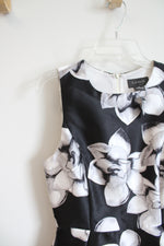 NEW Gracia Black & Gray Floral Flare High-Low Dress | S
