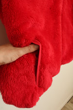 NEW Lands End Red Plush Fleece Zip Sleeveless Vest with Zippered Chest Pocket | 3XL